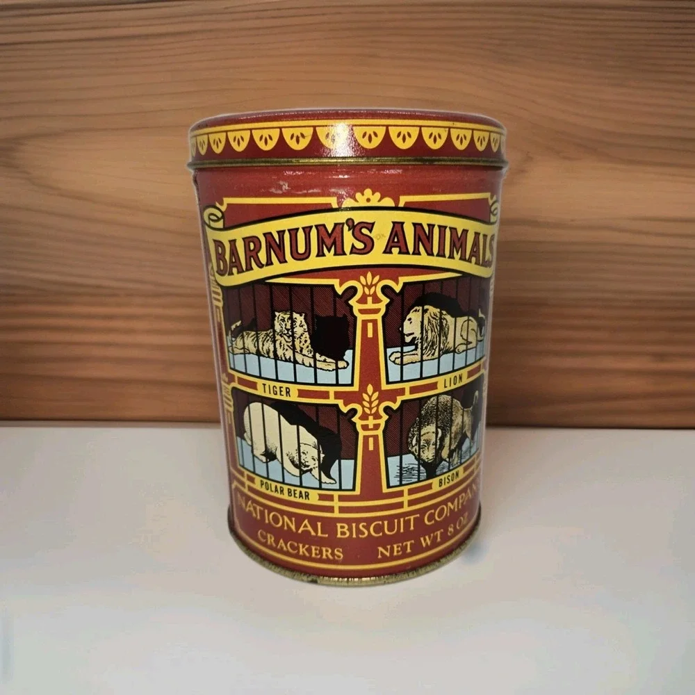 Barnum's‎ Animals 1914 Repro Tin 1979 Nabisco National Biscuit Co 8 oz